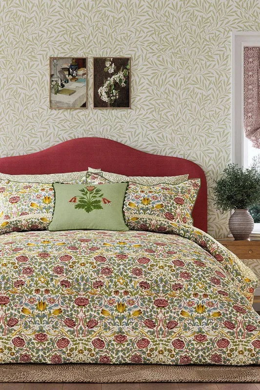 Morris & Co 'Rose' Cotton Duvet Cover Set   Size: Single - Multicolor - Size: Single