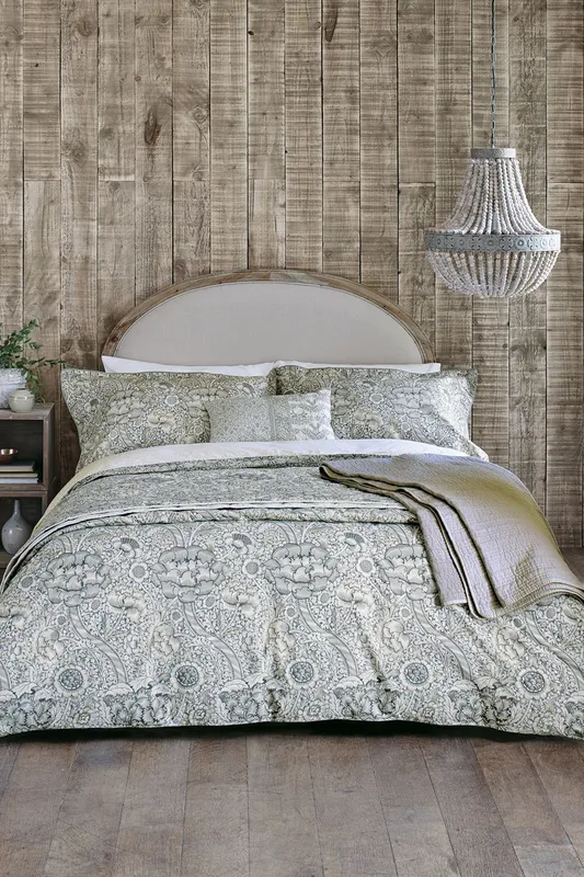 Morris & Co 'Wandle' Cotton Duvet Cover Set in Grey Size: King - Grey