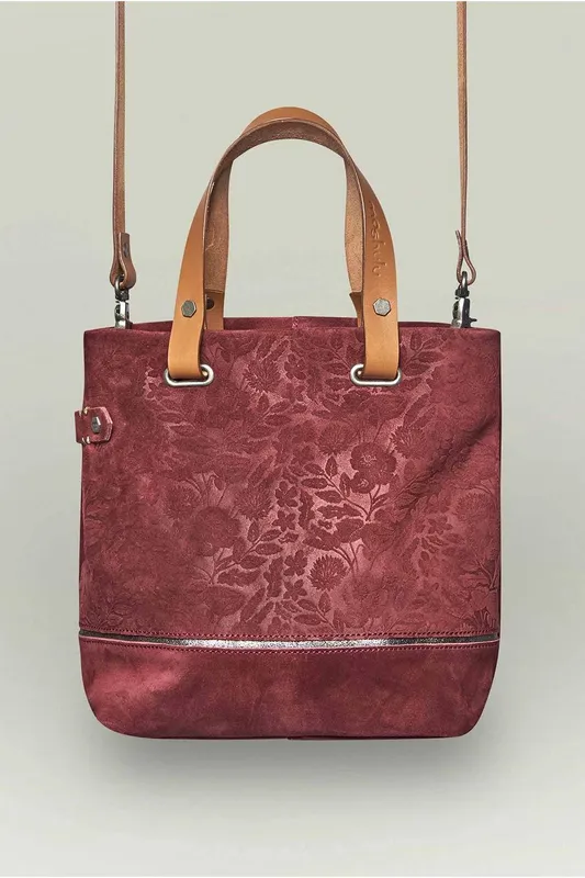 Moshulu Women's 'Sitar' Suede Tote Bag in Dark Red Dark Red