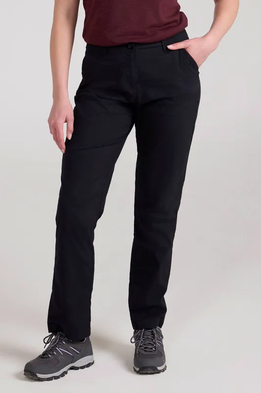 Mountain Warehouse Women's 'Coastal Stretch' Everyday Breathable Comfy Trouser in Black Size: 16 - Black