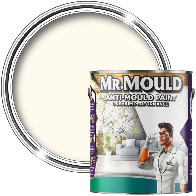 Mrmould MR Mould - Anti-Mould Paint - Premium Colour & Protection for Interior Walls & Ceilings - White - 5L