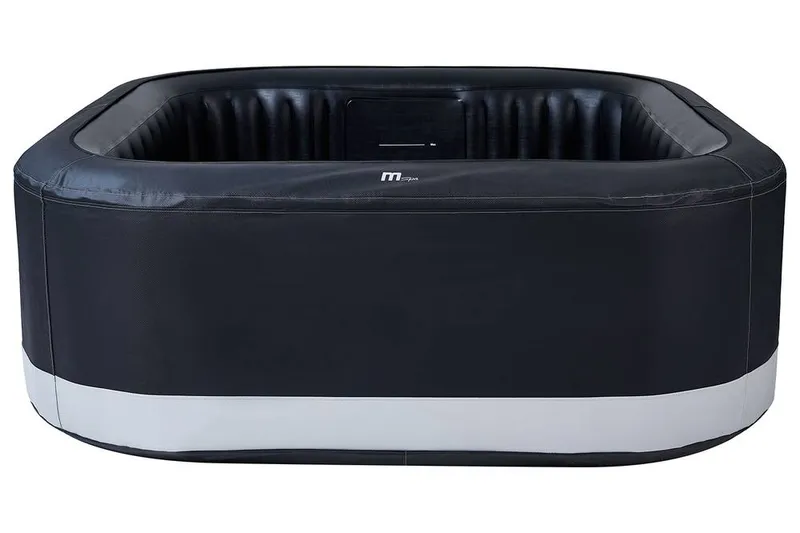 Mspa Portland Square Inflatable Bubble Massage Spa, 4 to 6 Person Hot Tub in Black Black 6 Person