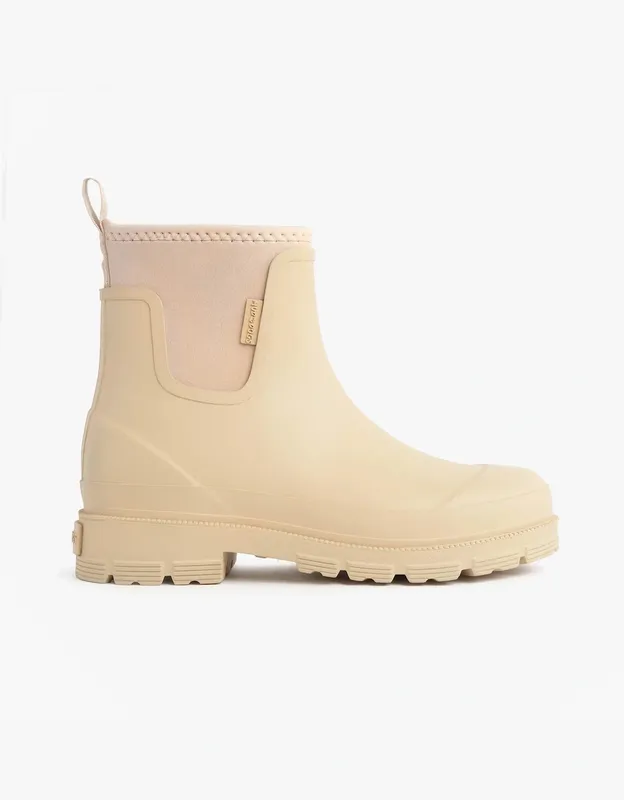 Women's Mud Dogs Brooke Womens Ankle Neoprene Wellies Mushroom - Cream - Size: 4