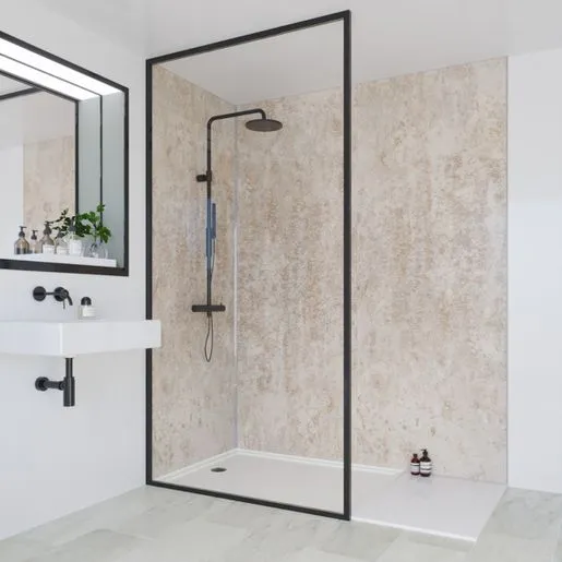 Multipanel Linda Barker Collection Stone Hydrolock Shower Wall Panel 2400 X 900mm ML8831SHR9HLTG17