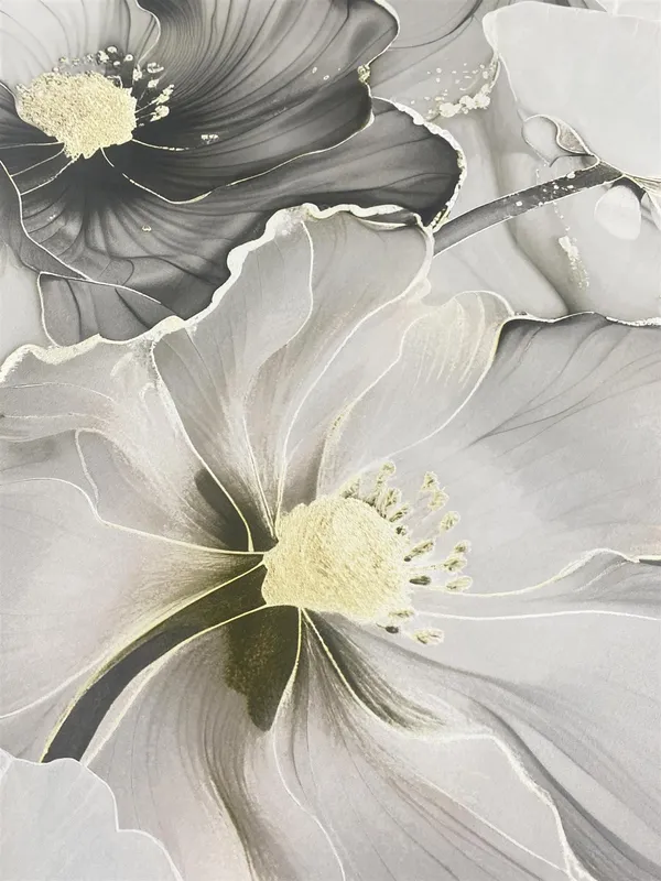 Muriva Bliss Floral Grey Wallpaper Roll Grey
