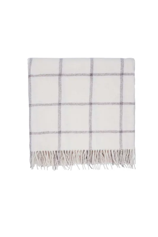 Murmur Beau Wool Throw, Linen