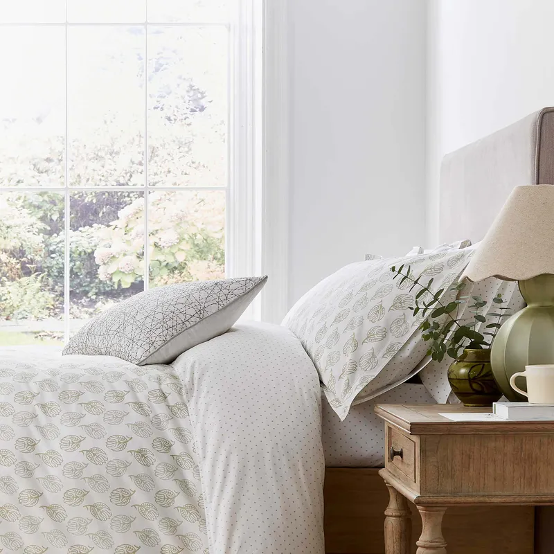 Murmur 'Georgia' Cotton Percale Duvet Cover Set in Green Size: Double Green Double