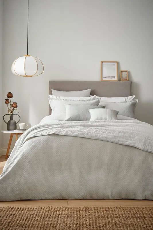 Murmur 'Hush' Cotton Percale Duvet Cover in Grey Size: King Grey King