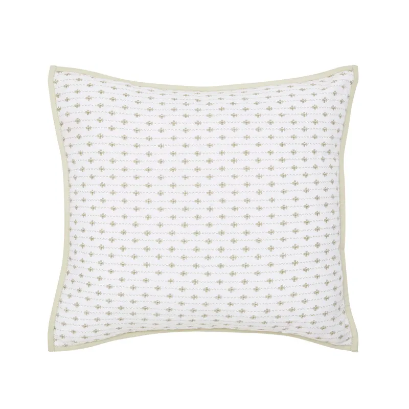 Murmur Imogen Quilted Cushion 40cm x 40cm, Mourne Green