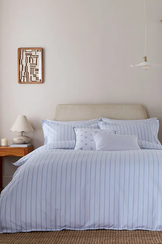 Murmur 'Juno' Cotton Duvet Cover Set in Blue Size: Single Blue Single