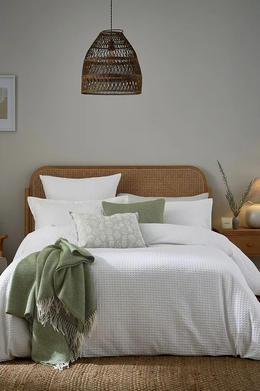 Murmur 'Lida' Cotton Duvet Cover Set in White Size: King White King