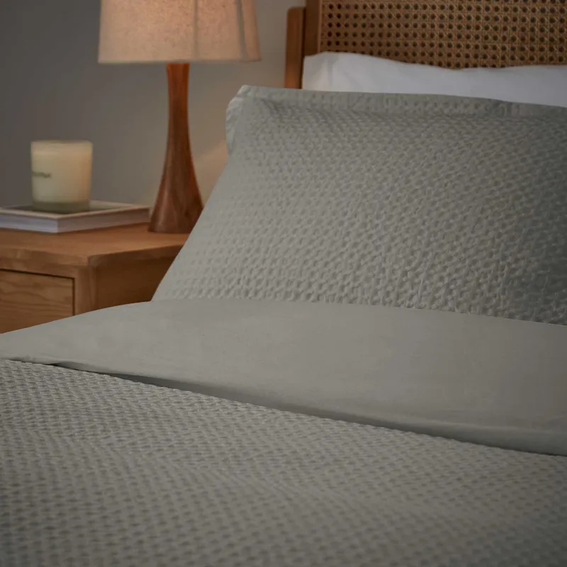 Murmur 'Lida' Cotton Duvet Cover Set in Grey Size: Super King Grey Super King