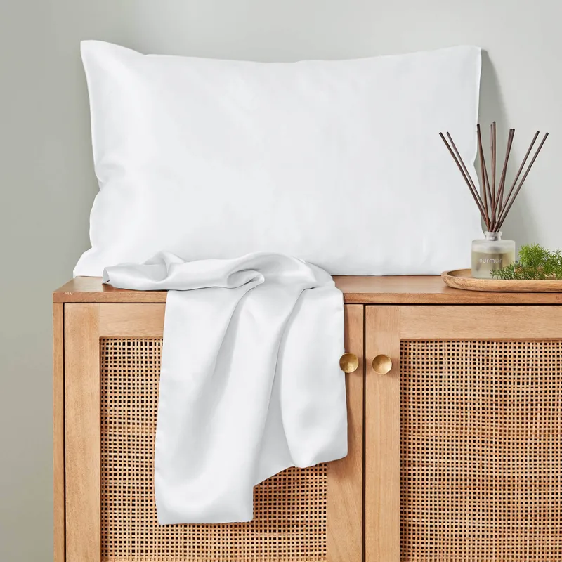 Murmur ' ' Silk Pillowcase in White Size: Standard Pillow Case White Standard Pillow Case