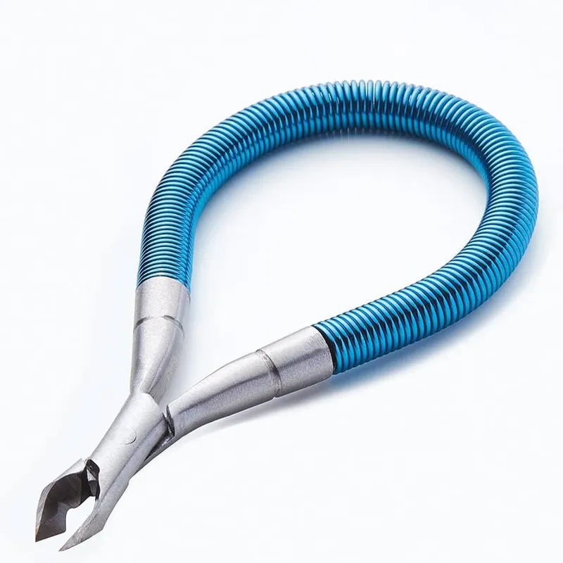 mysmartbuy Unisex Easy Grip Cuticle Trimmer Spring Controlled Manicure Pedicure Nipper in Blue Blue female