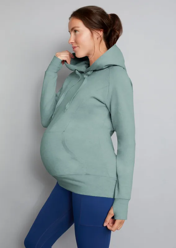 Natal Active Breastfeeding & Maternity Hoodie - Sage
