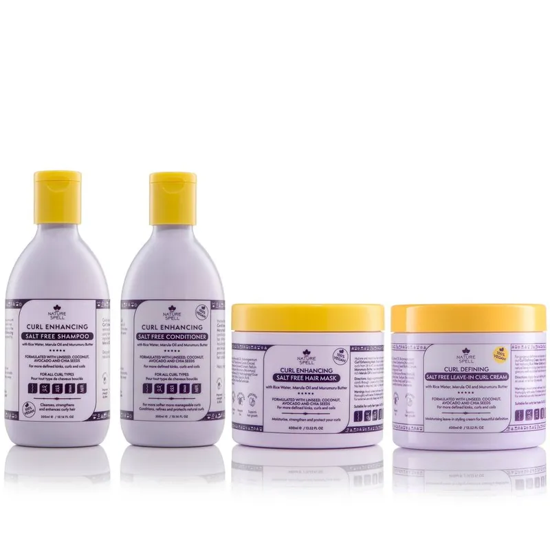 Nature Spell Curl Enhancing Haircare Collection - Shampoo, Conditioner, Hair in Clear Clear