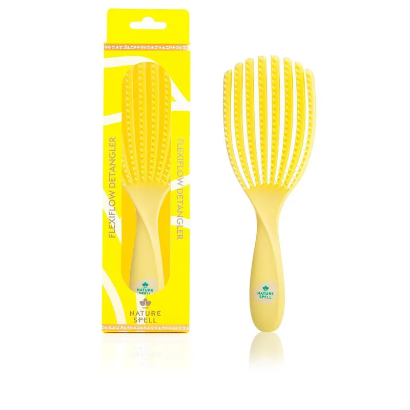 Nature Spell FlexiFlow Detangler in Yellow - Yellow - Size: One Size
