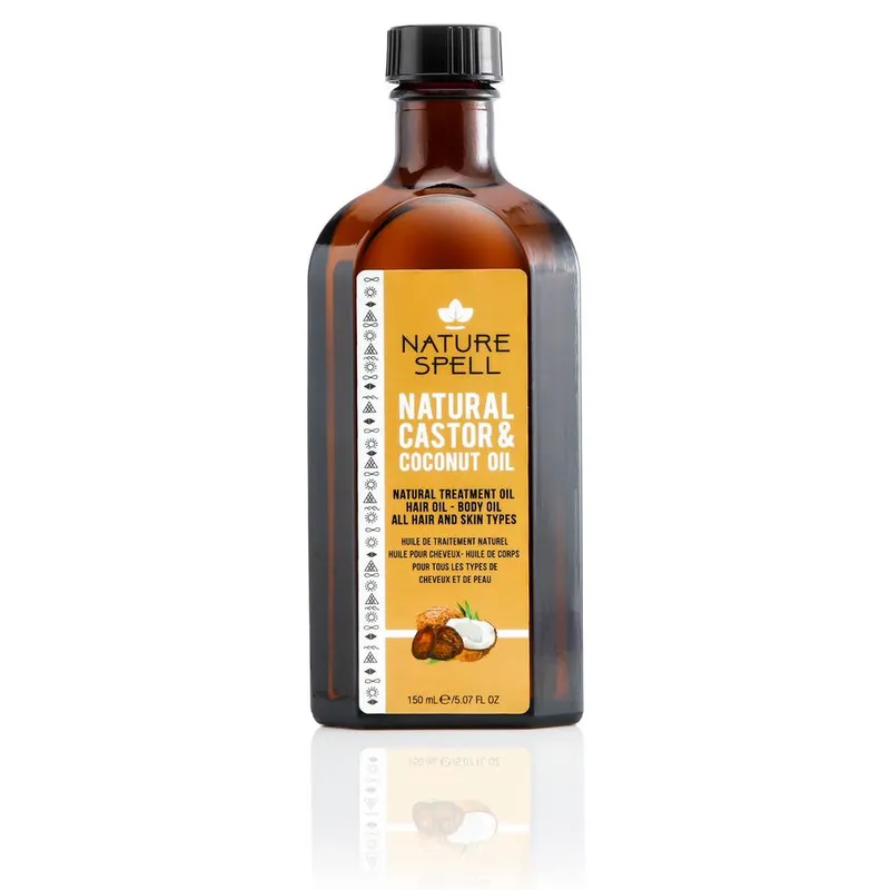 Nature Spell Coconut & Castor Oil for Hair & Skin in Orange Orange