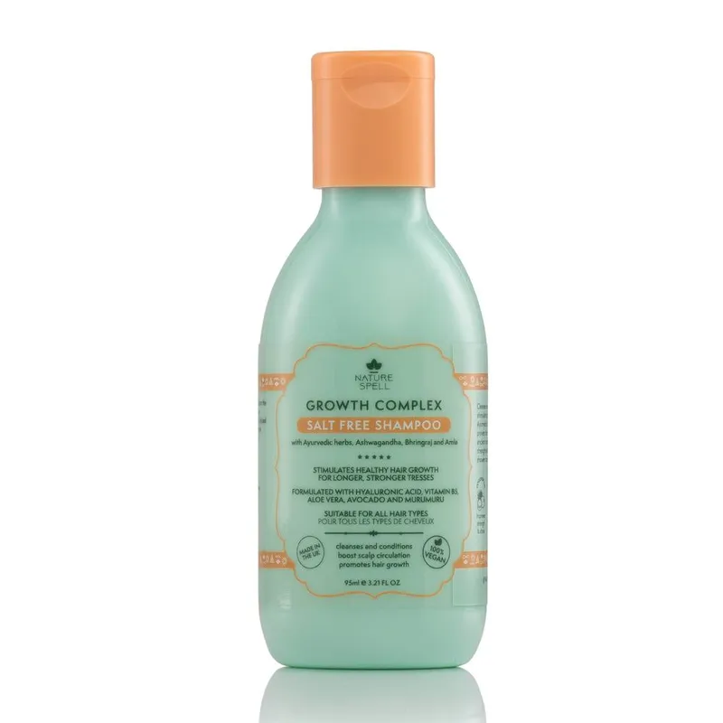 Nature Spell Growth Complex Travel Shampoo - Travel Size 95ml in Green Green