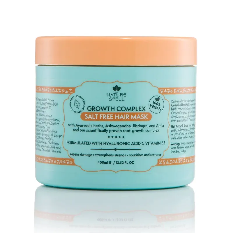 Nature Spell Women's Growth Complex Salt Free Hair Mask 400ml in White White female