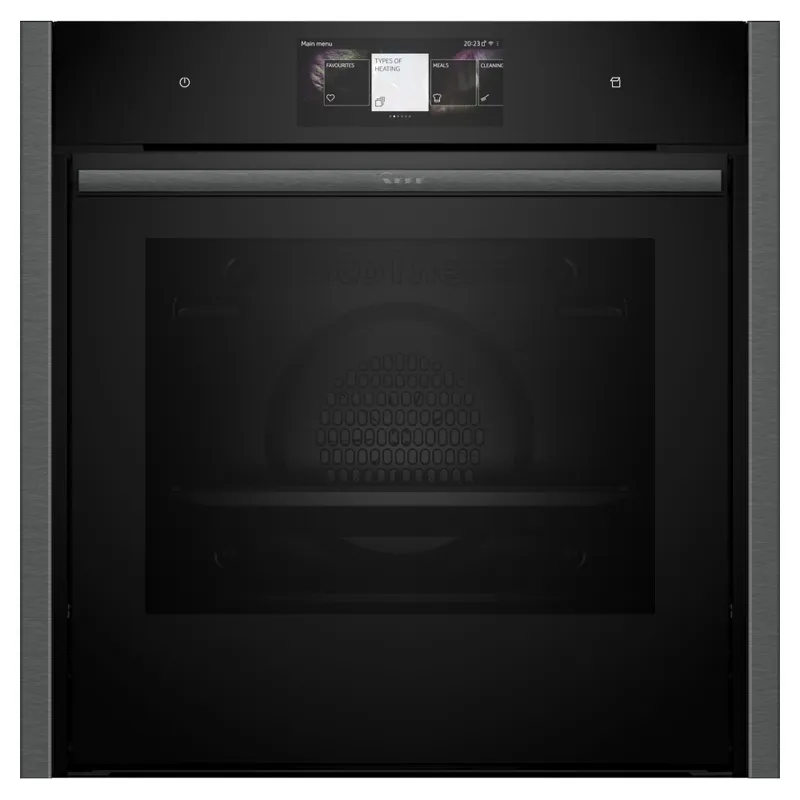 Neff N90 Slide & Hide® B64VT73G0B Wifi Connected Built In Electric Single Oven with Pyrolytic Cleaning - Graphite - A+ Rated, Graphite
