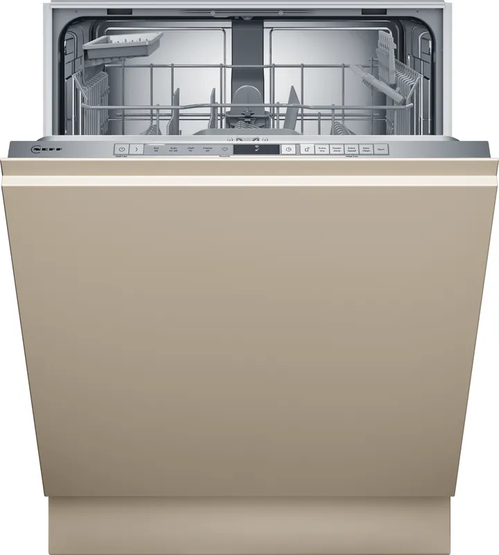 Neff N30 S153HKX03G Wifi Connected Fully Integrated Full Size Dishwasher - Stainless Steel Control Panel with Fixed Door Hinge Kit - D Rated, Stainless Steel