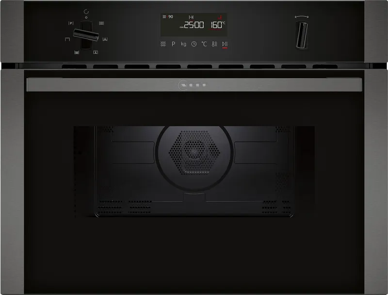 Neff N50 C1AMG84G1B Built In Compact Electric Single Oven with Microwave Function - Graphite