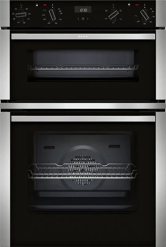 Neff N50 U1ACE2AN3B Built In Electric Double Oven - Stainless Steel - A/B Rated, Stainless Steel