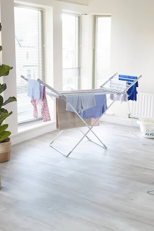 Neo Electric Heated Winged Airer Clothes Dryer Rack in Silver Silver