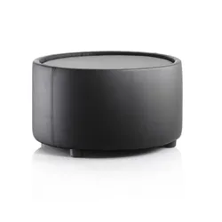 Neo Round Table Black Bonded Leather - BR000096