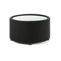 Neo Round Table Black Fabric with Glass Top