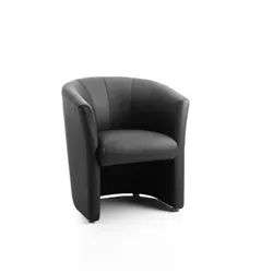 Neo Single Tub Black Bonded Leather - BR000100