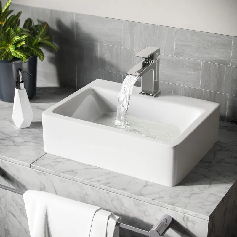 Nes Home - Leven 420 x 320mm Cloakroom Rectangle Counter Top Basin rounded Edges
