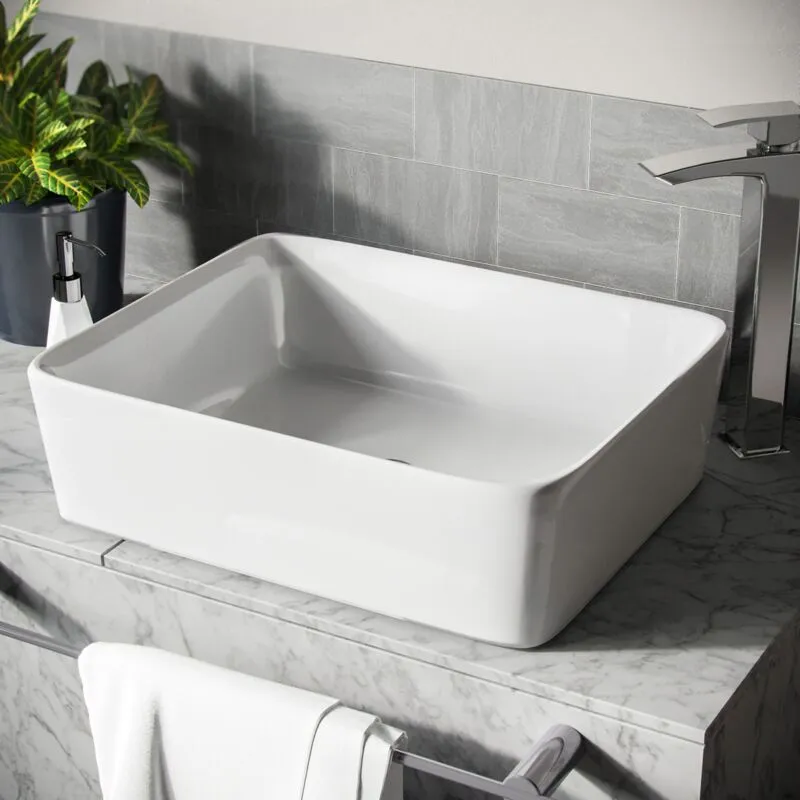 Nes Home - Leven Cloakroom Rectangle Counter Top Basin Bowl