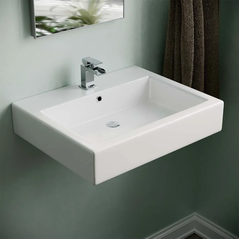 Nes Home - Lomond 570mm Wall Hung Rectangle Basin White