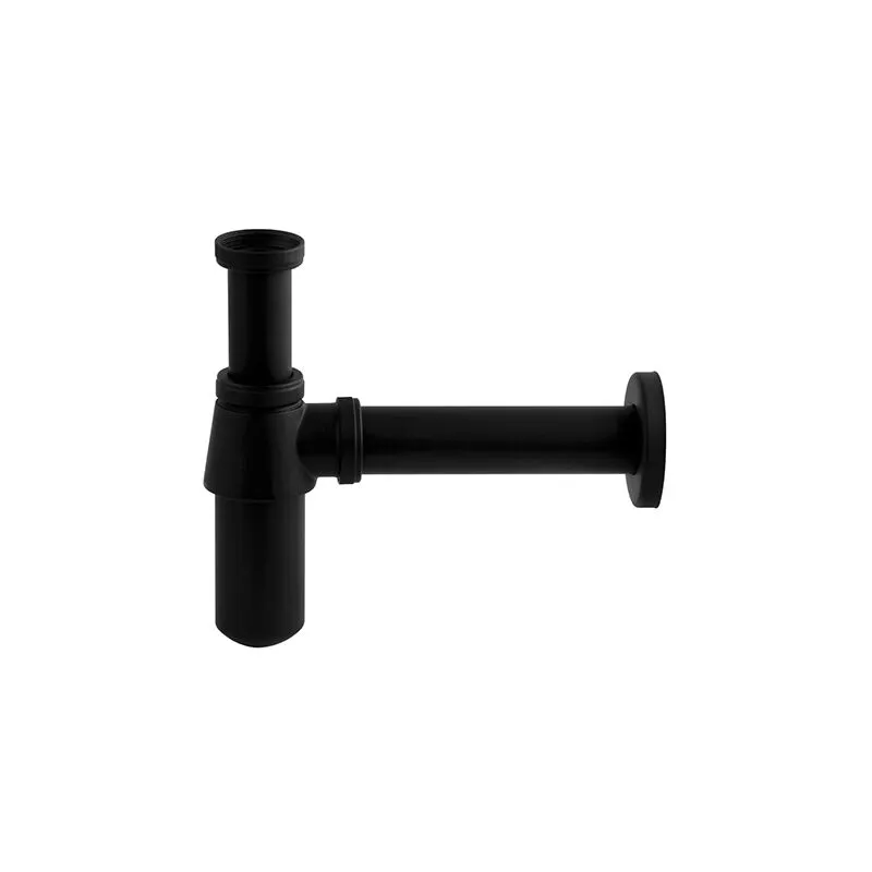 Nes Home Modern Basin Sink Bottle Trap Waste Bathroom Basin Sink Pipe Matte Black Black