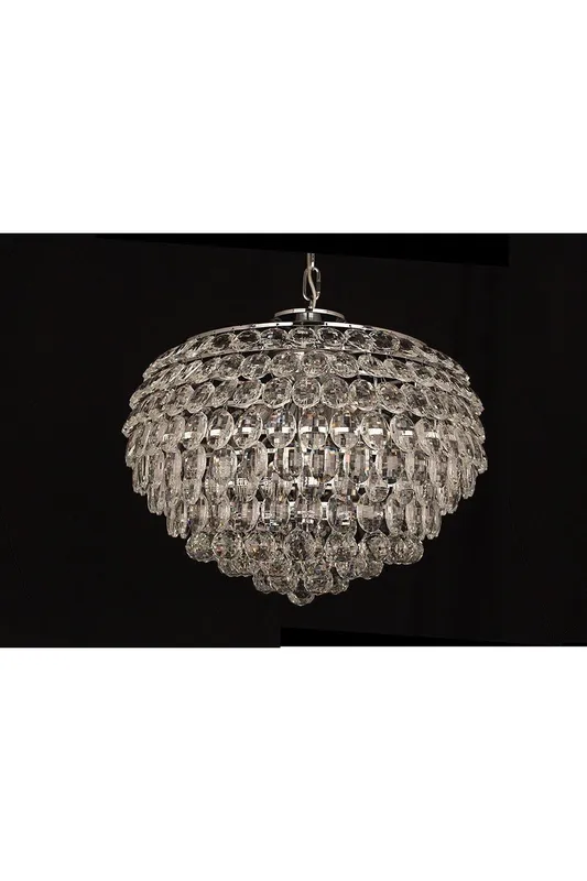 Netlighting Adaliz 6 Light Chrome Ceiling Crystal Pendant in Grey Grey