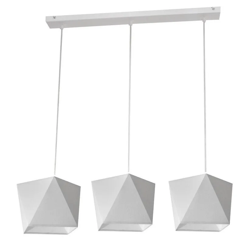 Helam Lighting Adamant Straight Bar Pendant Ceiling Light White 65cm