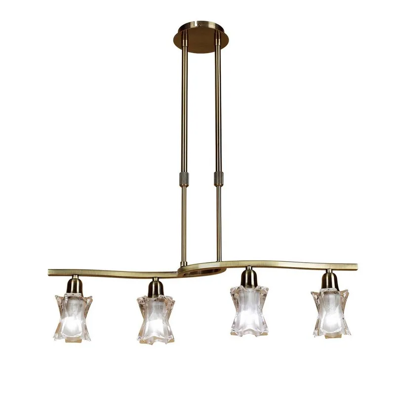 Inspired Lighting Alaska Telescopic 4 Light L1, SGU10 Bar, Antique Brass