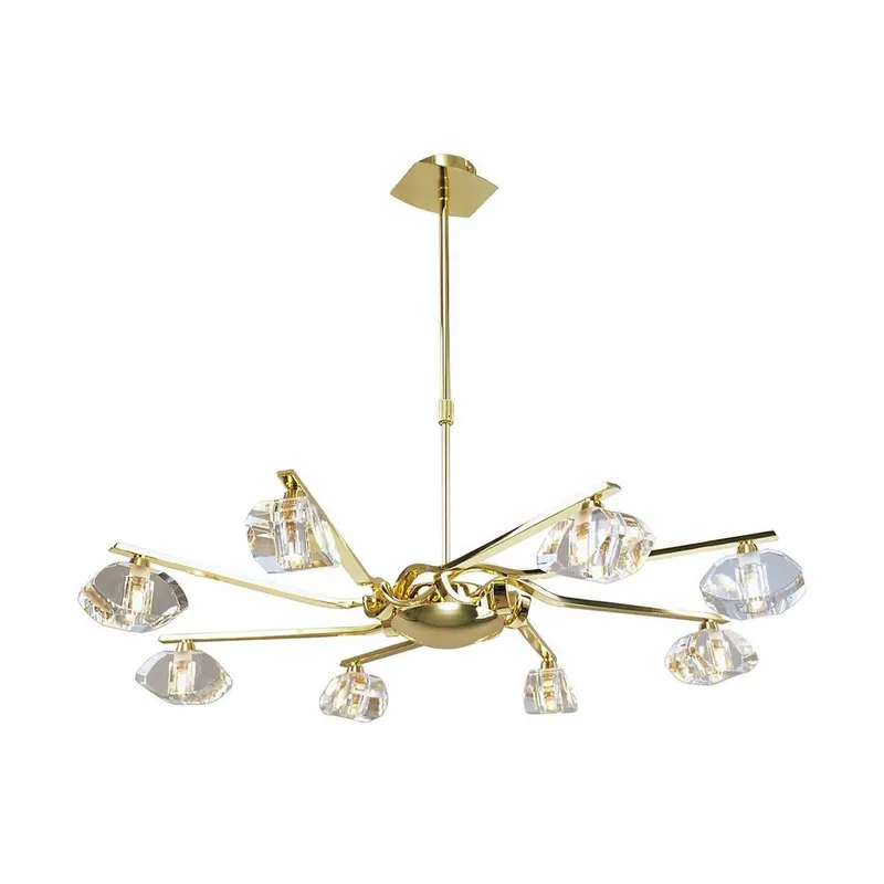 Netlighting Alfa Pendant 8 Light G9 Polished Brass in Gold Gold