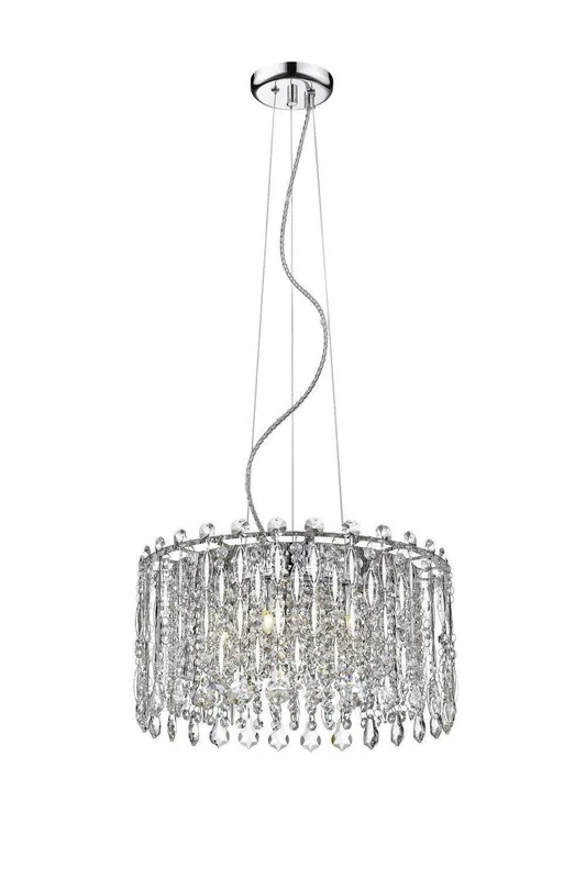 Impex Lighting Alita Crystal 5 Light Ceiling Chrome