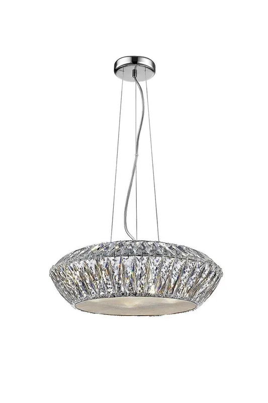 Impex Lighting Armel 5 Light LED Crystal Chrome Pendant Ceiling Light