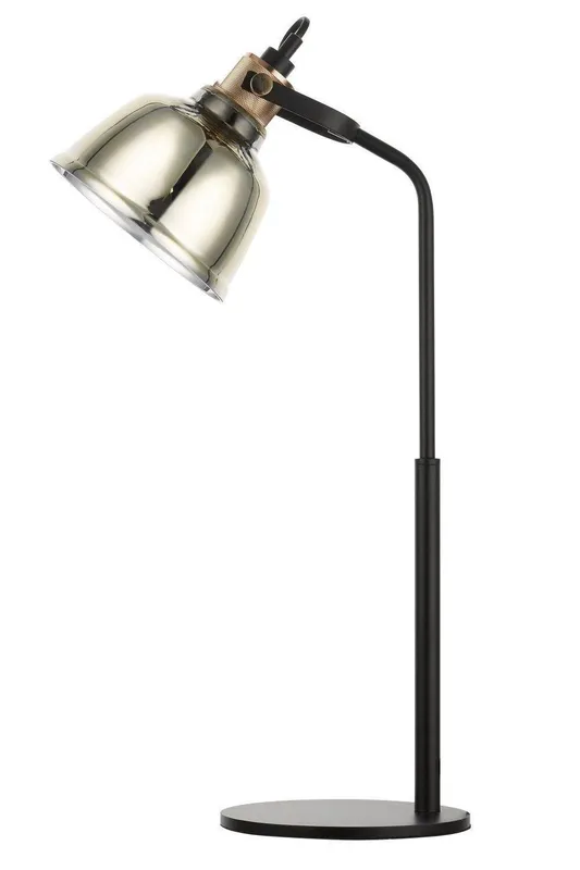 Impex Lighting Ava 1 Light Table Lamp Gold Glass Black