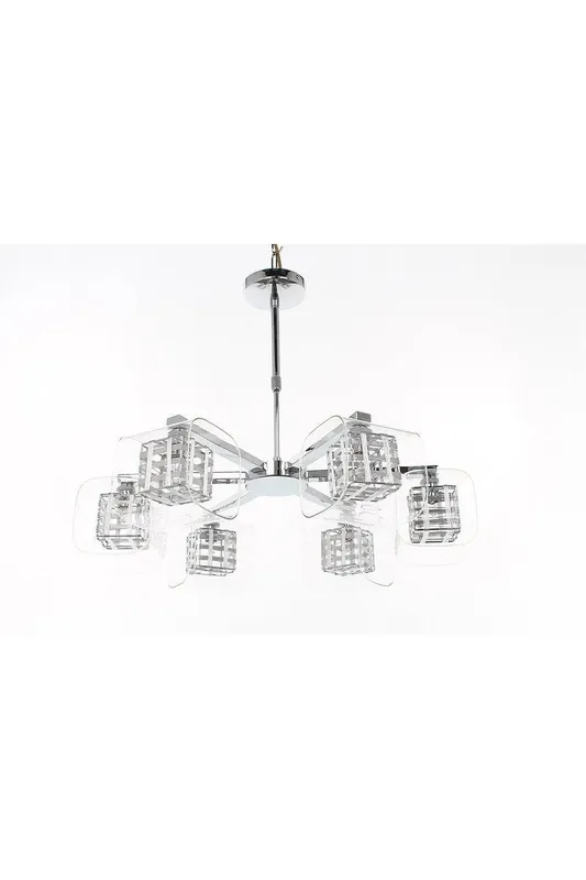 Impex Lighting Avignon 6 Light Ceiling Semi-Flush Chrome Fitting
