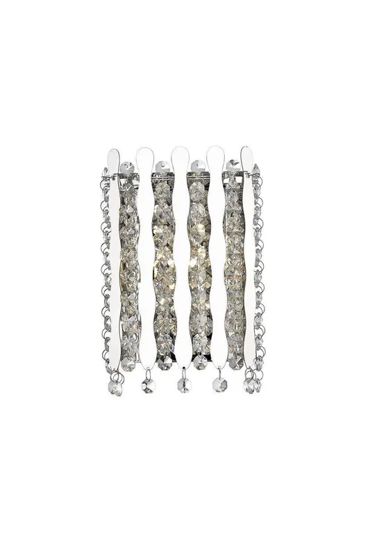Netlighting Belize 1 Light Wall Lamp Chrome Crystal in Grey Grey