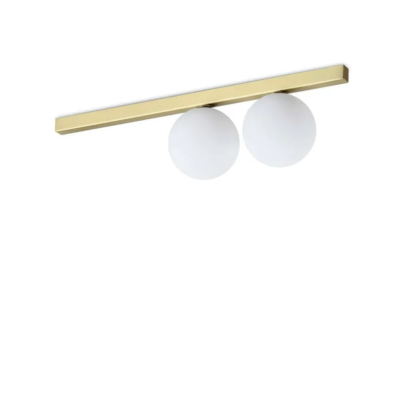 Netlighting Binomio 2 Light Globe Ceiling Light Brass in Gold Gold
