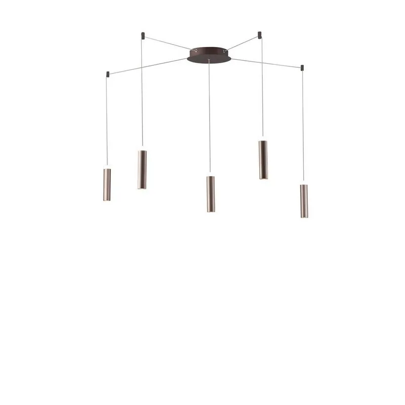 Fan Europe Lighting Candle LED 5 Light Ceiling Pendant, Bronze