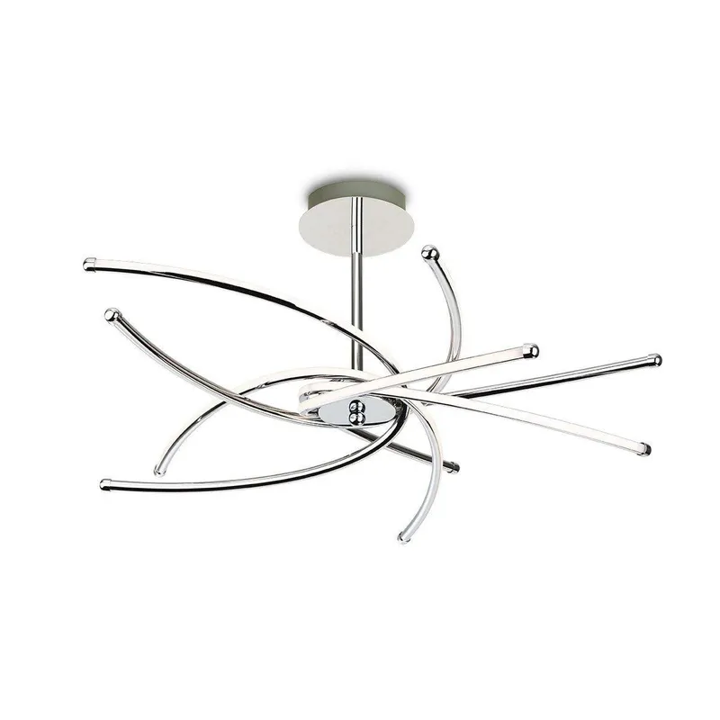 Netlighting Caprice Integrated LED Semi Flush Light Chrome in Grey Grey