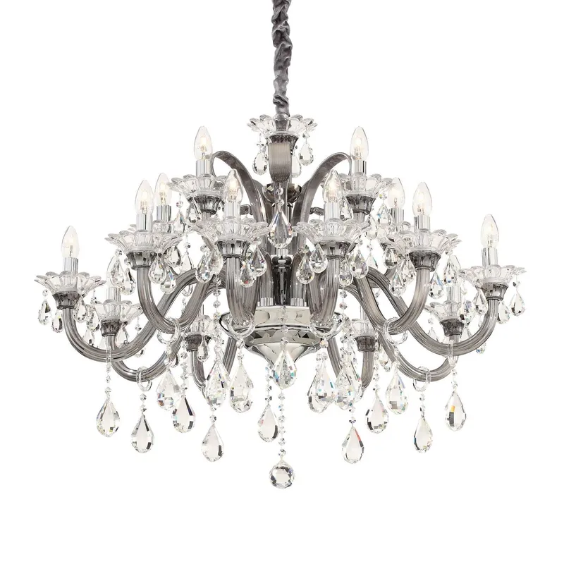 Netlighting Colossal 15 Light Chandelier Smokey Finish E14 in Grey Grey
