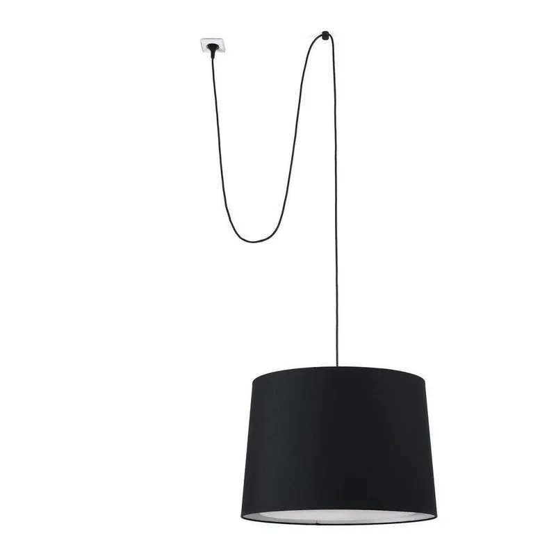 Netlighting Conga Black Cylindrical Pendant Lamp With Plug Black